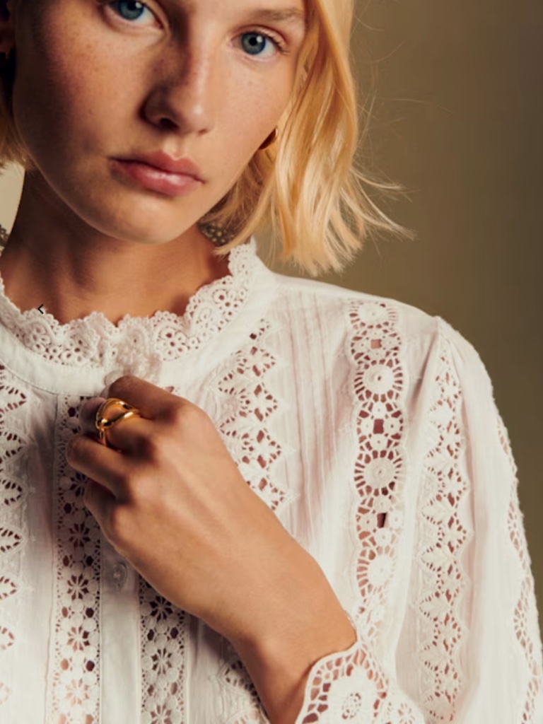 Sezane - Rym Shirt - Ecru - 36 - Nwt